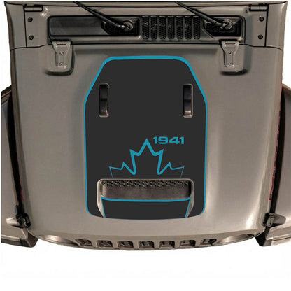 CarCode hood decal for Jeep Wrangler JL/JLU Rubicon 392 and JT Gladiator Mojave 2020-2026, style #17, shown on vehicle hood.