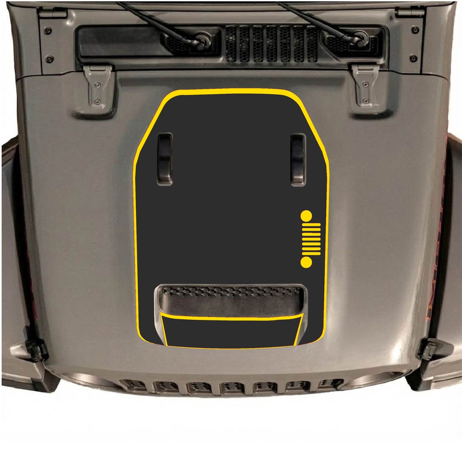 CarCode hood decal for Jeep Wrangler JL/JLU Rubicon 392 and JT Gladiator Mojave 2020-2026, stylish graphic design on hood