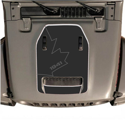 CarCode hood decal featuring bold style #81 for Jeep Wrangler JL/JLU Rubicon 392 and JT Gladiator Mojave 2020-2026, shown on vehicle.