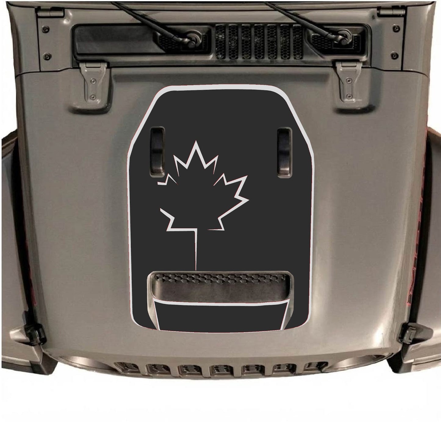 CarCode hood decal for Jeep Wrangler JL/JLU Rubicon 392 and JT Gladiator Mojave 2020-2026, style #23, shown on vehicle hood.