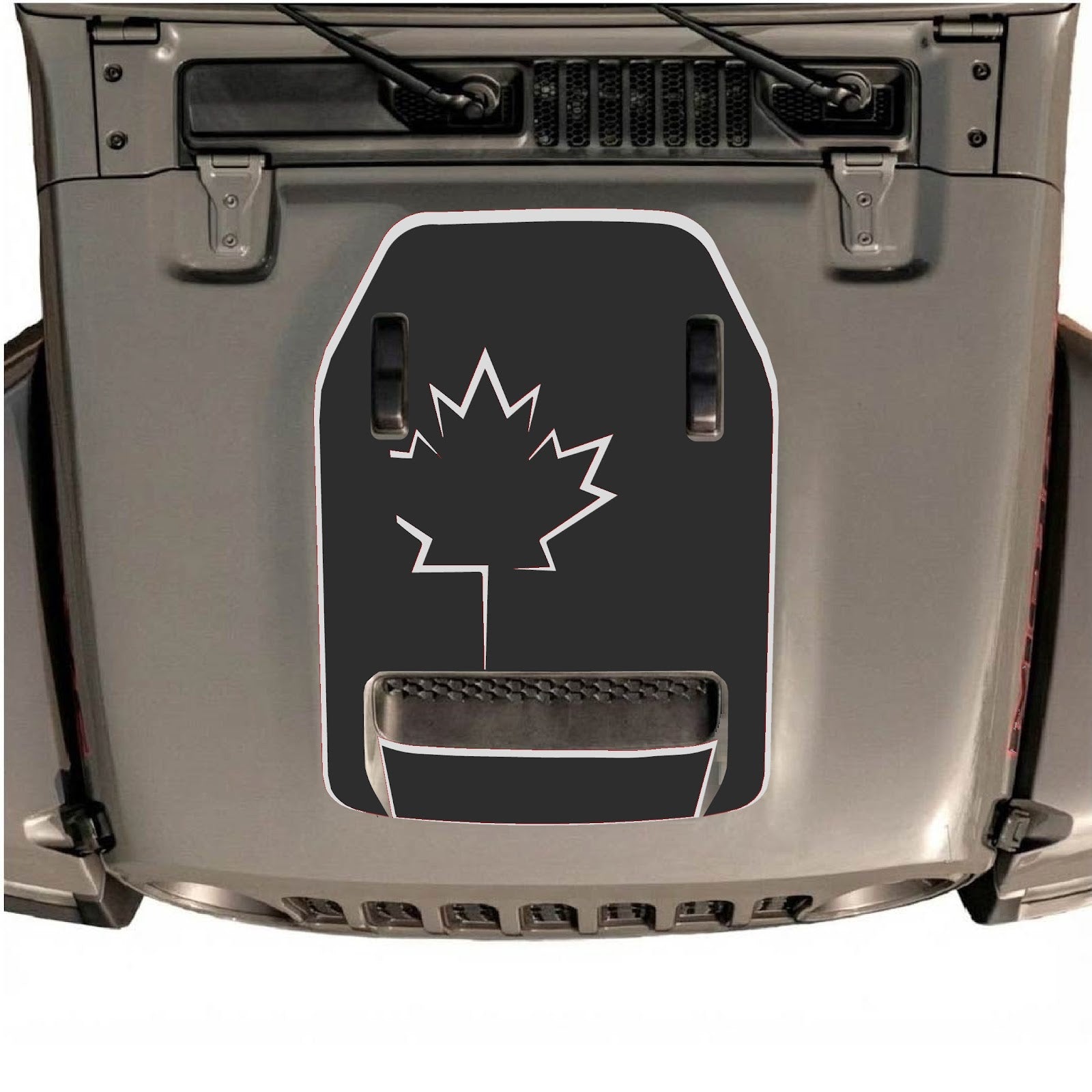 CarCode hood decal for Jeep Wrangler JL/JLU Rubicon 392 and JT Gladiator Mojave 2020-2026, style #23, shown on vehicle hood.