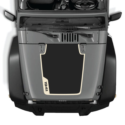 Jeep Wrangler JK/JKU hood decal by CarCode, style #38, featuring bold graphic design on the vehicle's hood.