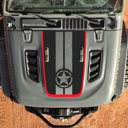 Hood Decal for Jeep Wrangler JL JLU Gladiator JT Rubicon Hood 2018+ Style #97