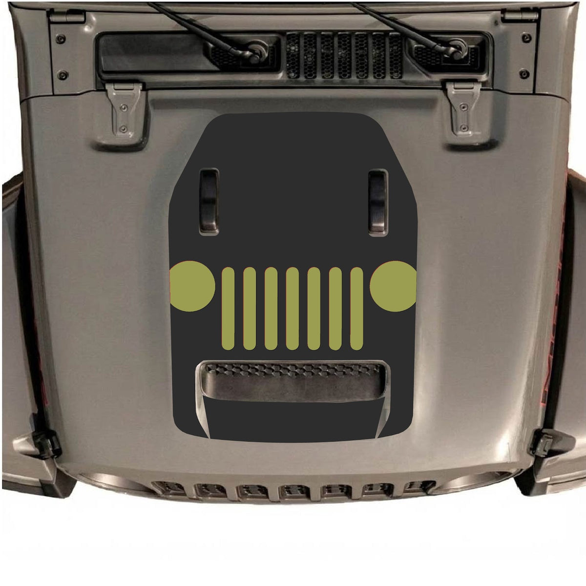 CarCode hood decal for Jeep Wrangler JL/JLU Rubicon 392 and JT Gladiator Mojave 2020-2026, style #04 on vehicle hood