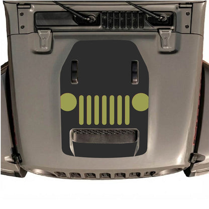 CarCode hood decal for Jeep Wrangler JL/JLU Rubicon 392 and JT Gladiator Mojave 2020-2026, style #04 on vehicle hood