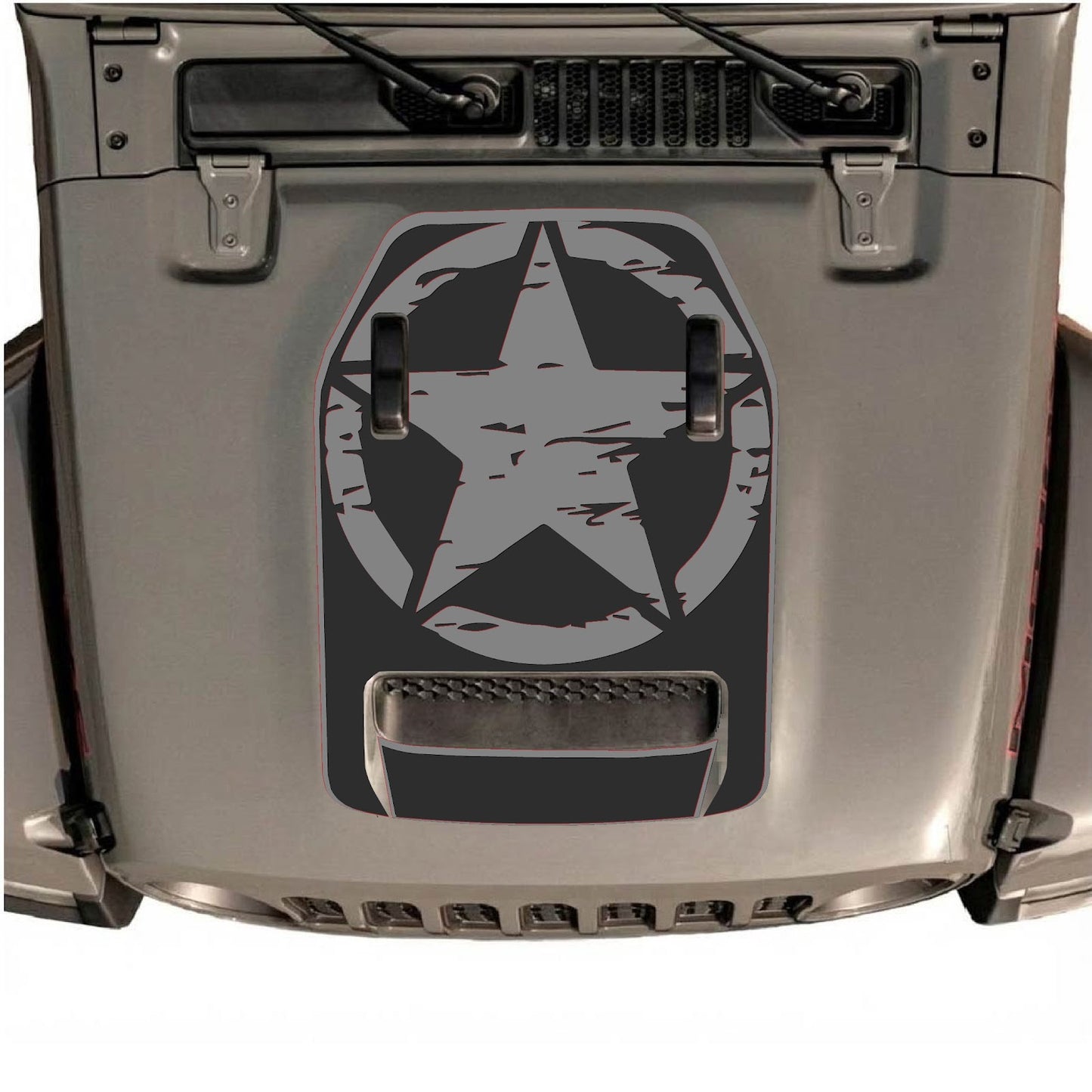 CarCode hood decal for Jeep Wrangler JL/JLU Rubicon 392 and JT Gladiator Mojave 2020-2026, stylish graphic design on hood
