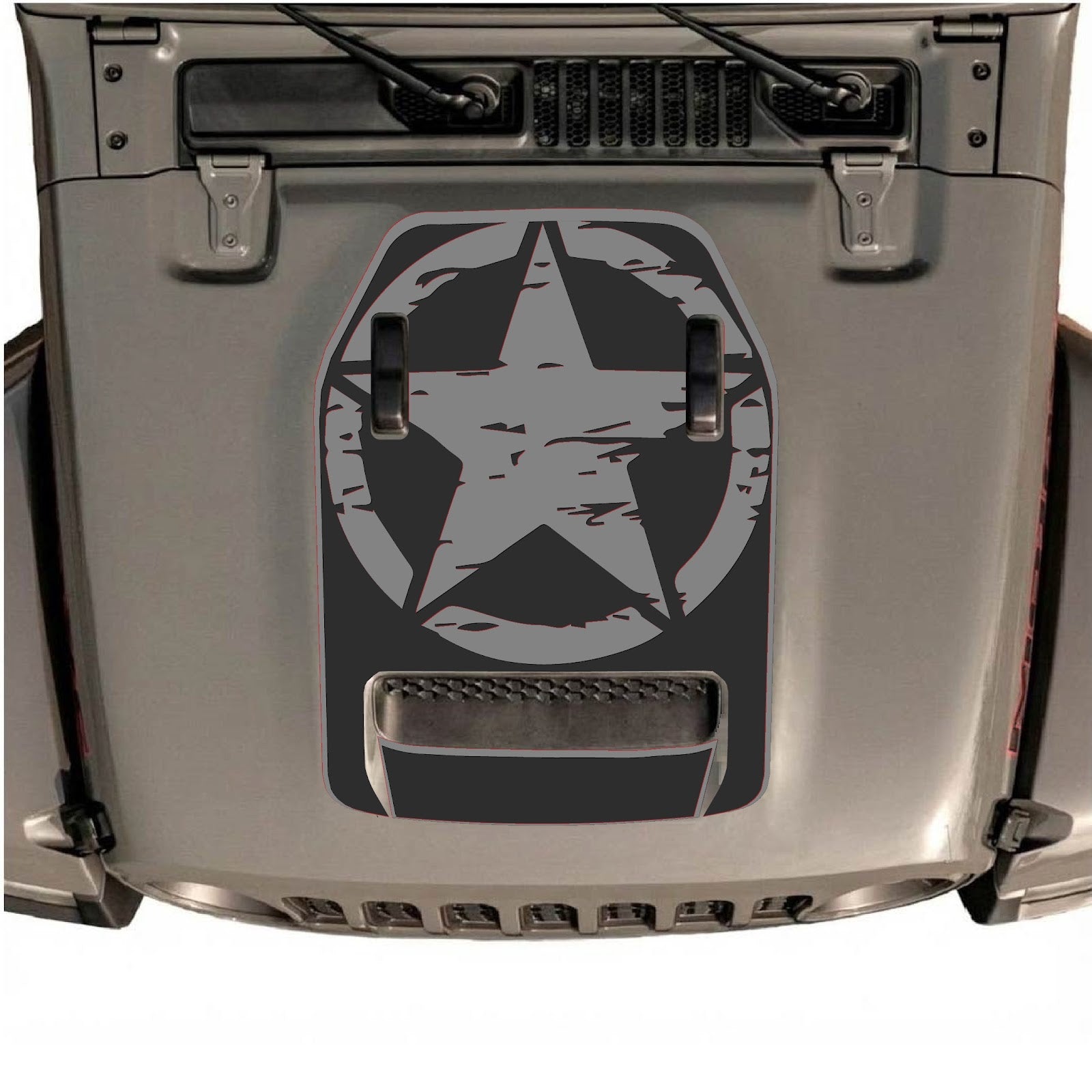CarCode hood decal for Jeep Wrangler JL/JLU Rubicon 392 and JT Gladiator Mojave 2020-2026, stylish graphic design on hood