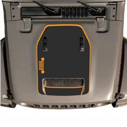 CarCode Jeep Wrangler JL/JLU Rubicon 392 and JT Gladiator Mojave hood decal, style #53, black vinyl graphic on vehicle hood