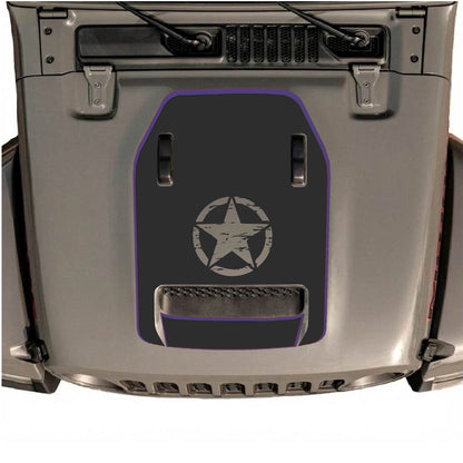 Jeep Wrangler JL/JLU Rubicon 392 and Gladiator Mojave hood decal with style #91 by CarCode, featuring black and gray graphic design.