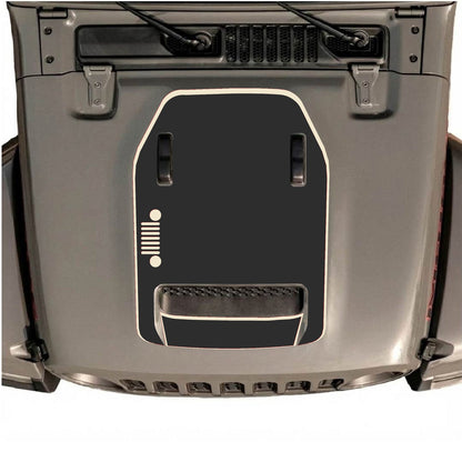 CarCode Jeep Wrangler JL/JLU Rubicon 392 and JT Gladiator Mojave hood decal in style #53, showcasing the graphic design on the vehicle's hood.