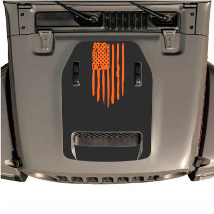 CarCode hood decal for Jeep Wrangler JL/JLU Rubicon 392 and JT Gladiator Mojave 2020-2026, style #32, shown on vehicle hood.