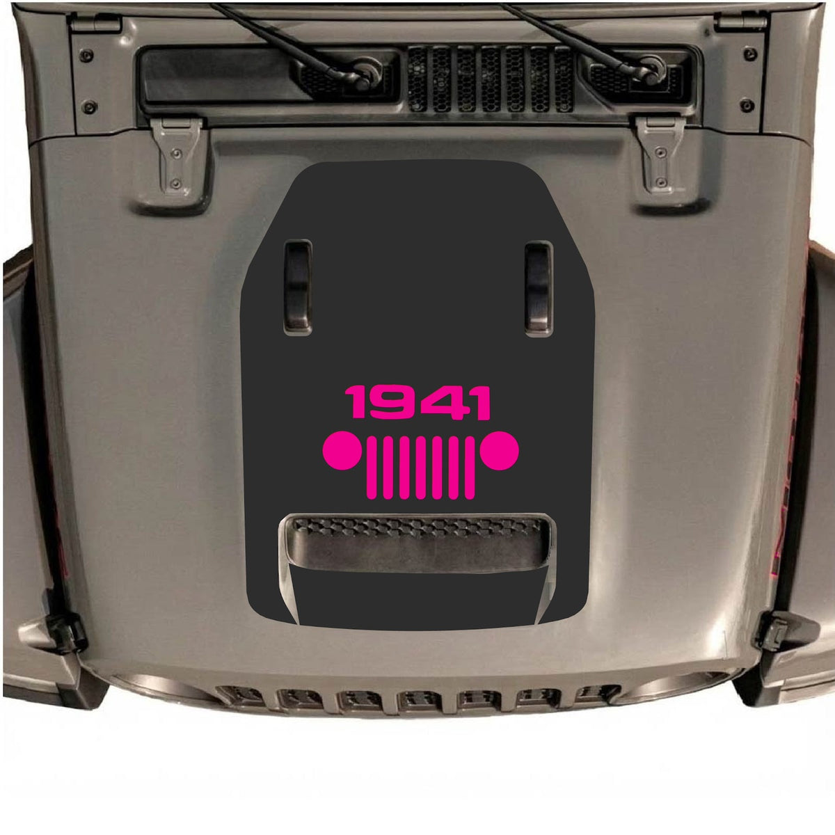 CarCode hood decal for Jeep Wrangler JL/JLU Rubicon 392 and JT Gladiator Mojave, style #48, featuring bold graphic design on hood