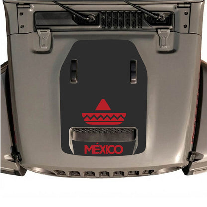 CarCode hood decal for Jeep Wrangler JL/JLU Rubicon 392 and JT Gladiator Mojave 2020-2026, style #16, shown on vehicle hood.