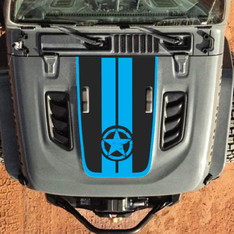 Hood Decal for Jeep Wrangler JL JLU Gladiator JT Rubicon Hood 2018+ Style #53