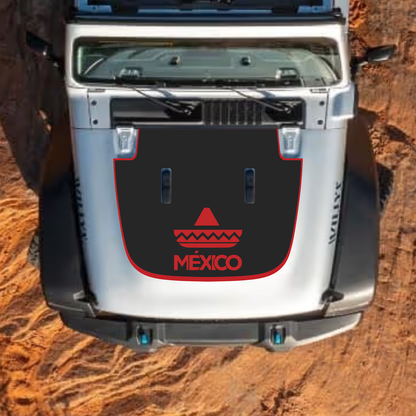 Jeep Wrangler JL and Gladiator JT hood decal in style #40 by CarCode, featuring a bold design on a standard hood.