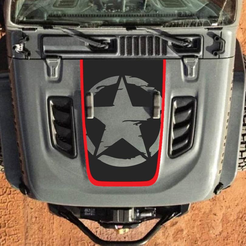Hood Decal for Jeep Wrangler JL JLU Gladiator JT Rubicon Hood 2018+ Style #84