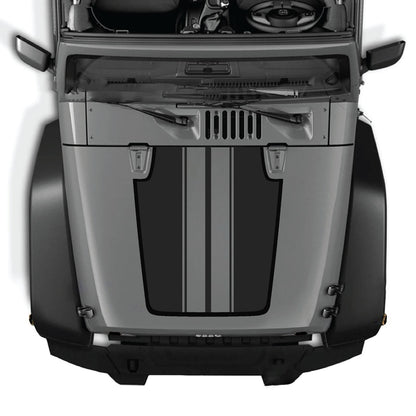 CarCode Jeep Wrangler JK/JKU hood decal in style #89, black and white graphic design on the vehicle's hood.