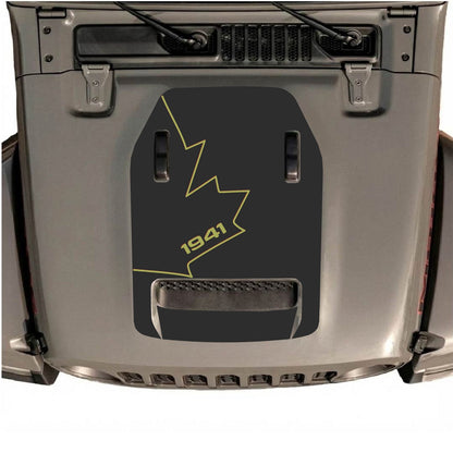CarCode hood decal for Jeep Wrangler JL/JLU Rubicon 392 and JT Gladiator Mojave, style #26, featuring bold graphic design on the hood