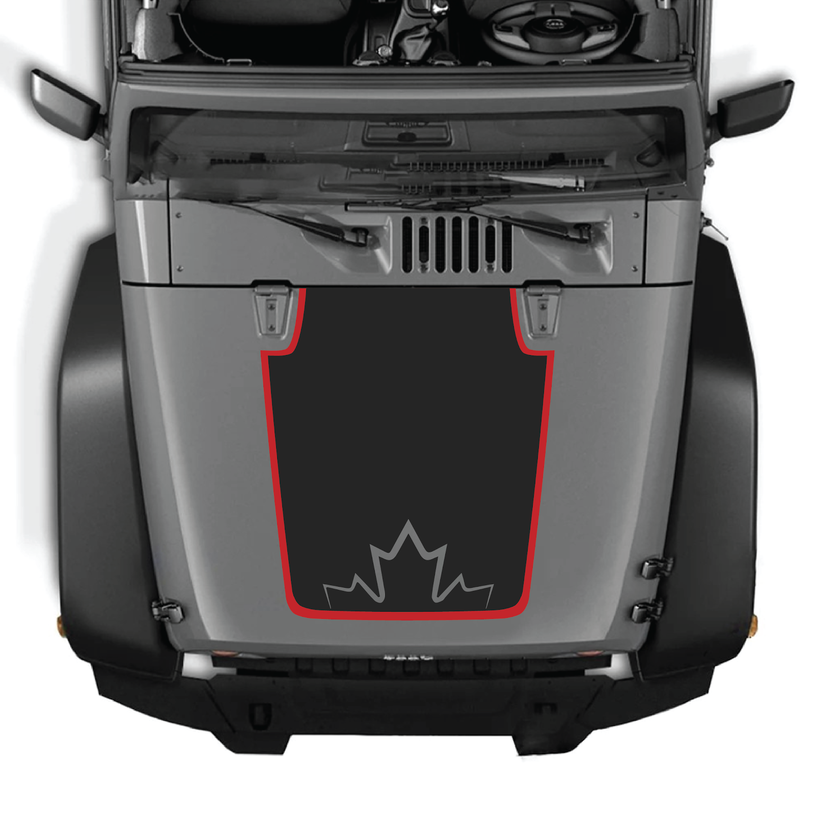 CarCode Jeep Wrangler JK/JKU 2007-2018 hood decal in Style #73, featuring bold design on the vehicle's hood.
