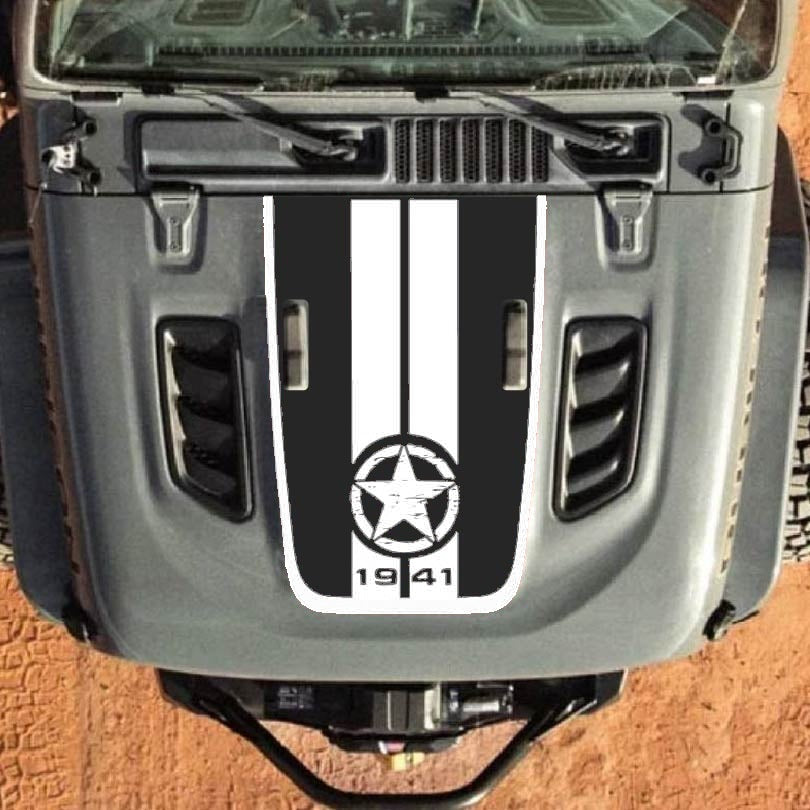 Hood Decal for Jeep Wrangler JL JLU Gladiator JT Rubicon Hood 2018+ Style #58