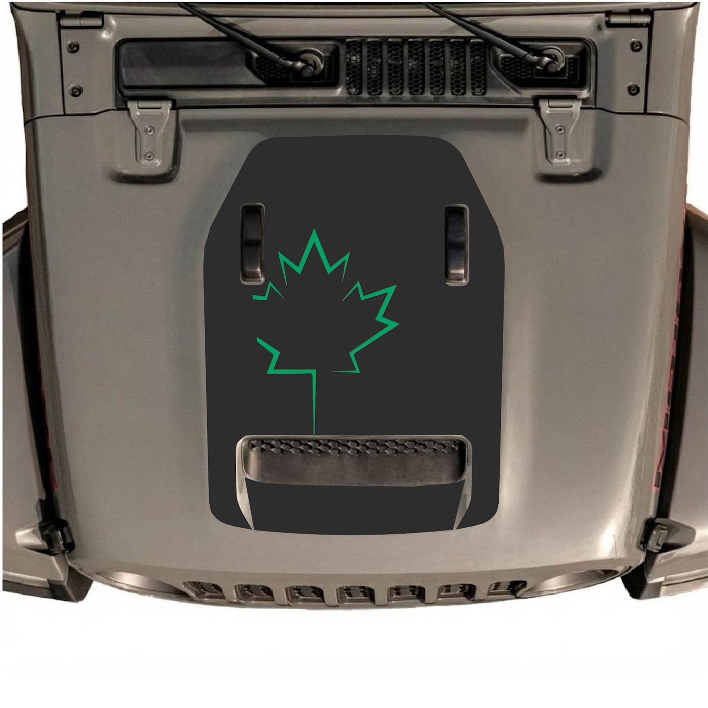 CarCode hood decal sticker for Jeep Wrangler JL/JLU Rubicon 392 and Gladiator Mojave, stylish design on vehicle hood.