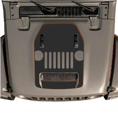 CarCode hood decal for Jeep Wrangler JL/JLU Rubicon 392 and JT Gladiator Mojave 2020-2026, style #69, visible in black and graphic design