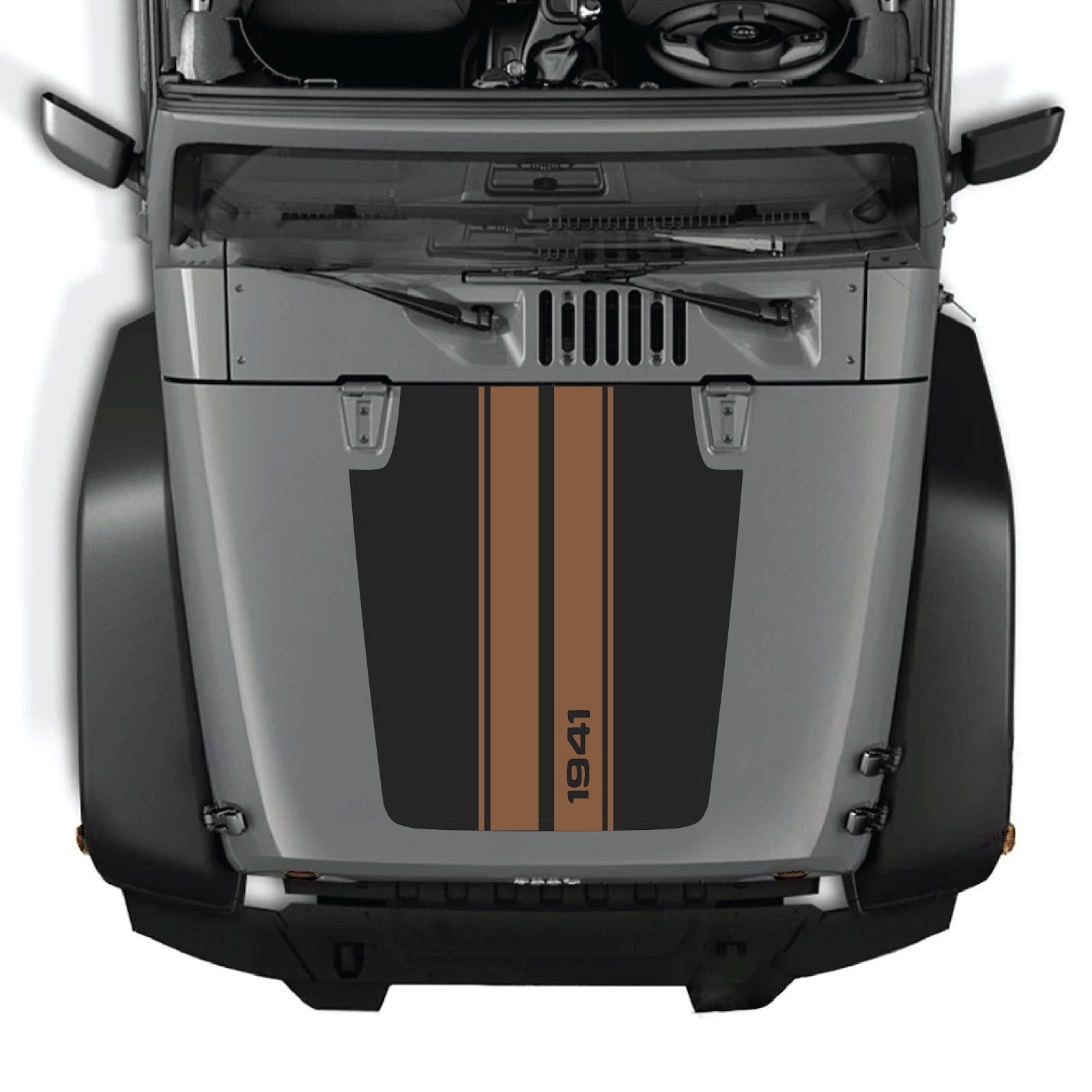 CarCode Jeep Wrangler JK/JKU hood decal in style #01, featuring bold graphic design for 2007-2018 models.