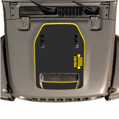 CarCode hood decal for Jeep Wrangler JL/JLU Rubicon 392 and JT Gladiator Mojave, style #55, shown on vehicle hood.