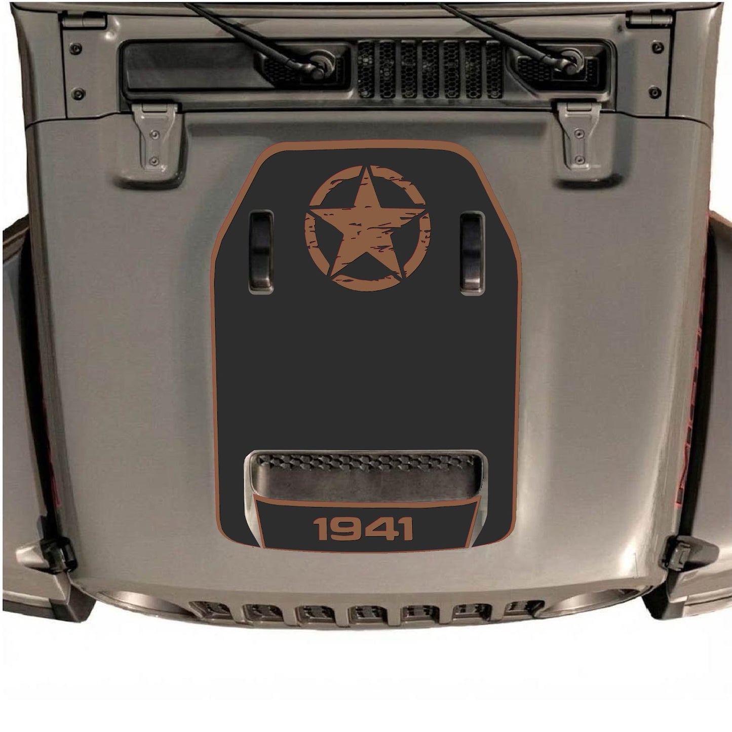 CarCode hood decal for Jeep Wrangler JL/JLU Rubicon 392 and JT Gladiator Mojave 2020-2026, stylish vehicle decal design