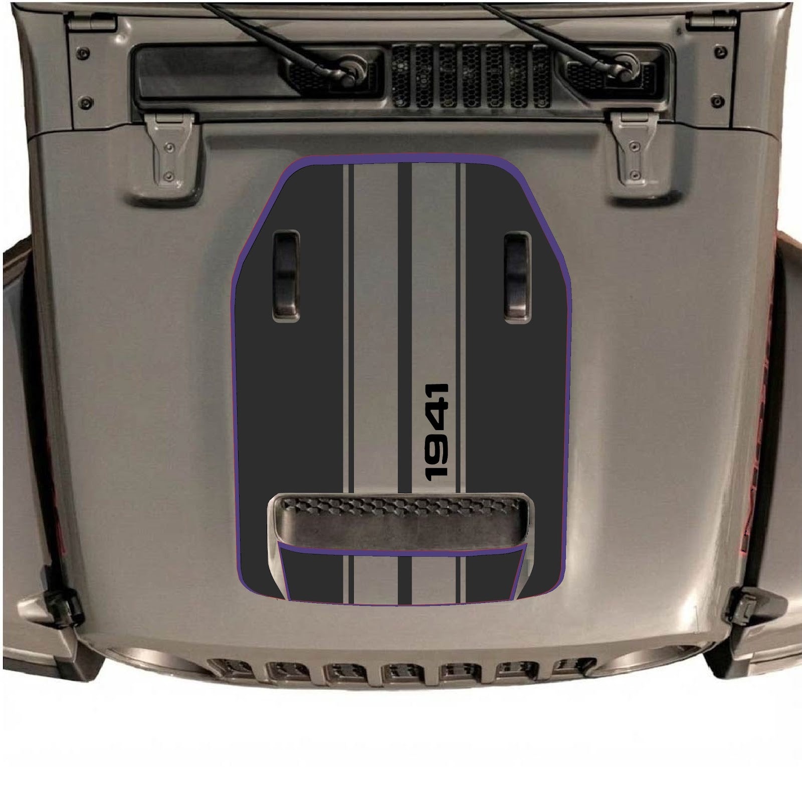 CarCode hood decal for Jeep Wrangler JL/JLU Rubicon 392 and JT Gladiator Mojave 2020-2026, stylish graphic design on hood