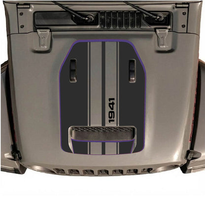 CarCode hood decal for Jeep Wrangler JL/JLU Rubicon 392 and JT Gladiator Mojave 2020-2026, stylish graphic design on hood