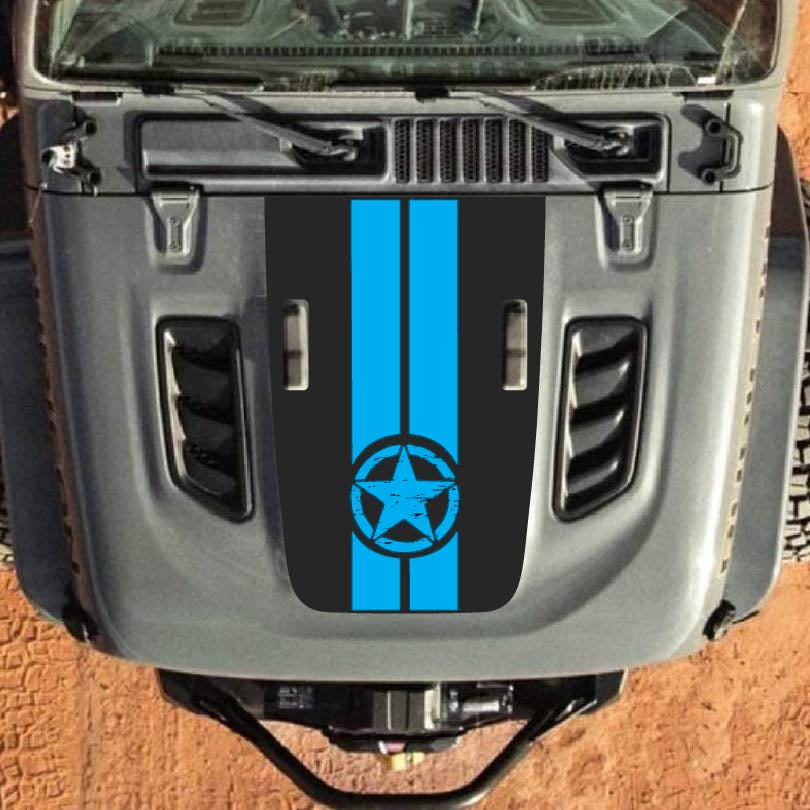 Hood Decal for Jeep Wrangler JL JLU Gladiator JT Rubicon Hood 2018+ Style #55