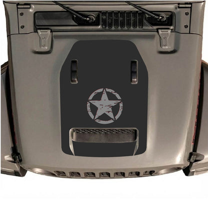 CarCode hood decal for Jeep Wrangler JL/JLU Rubicon 392 and JT Gladiator Mojave 2020-2026, style #46, shown on vehicle hood.