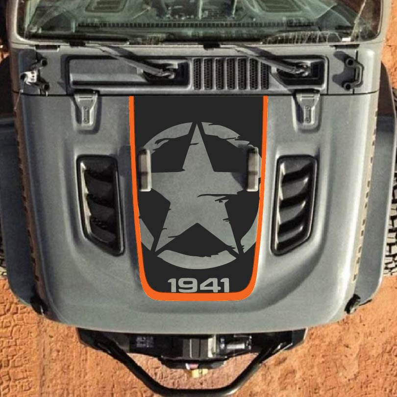 Hood Decal for Jeep Wrangler JL JLU Gladiator JT Rubicon Hood 2018+ Style #85