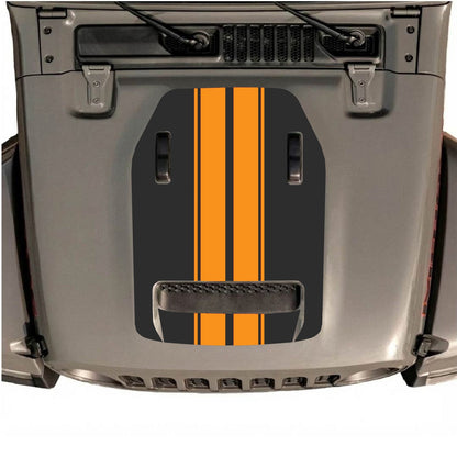 CarCode hood decal for Jeep Wrangler JL/JLU Rubicon 392 and JT Gladiator Mojave 2020-2026, style #12, shown on vehicle hood.