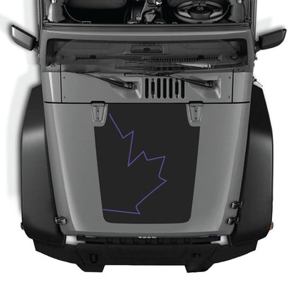 CarCode Jeep Wrangler JK/JKU hood decal in style #07, black and gray design applied to the vehicle's hood.