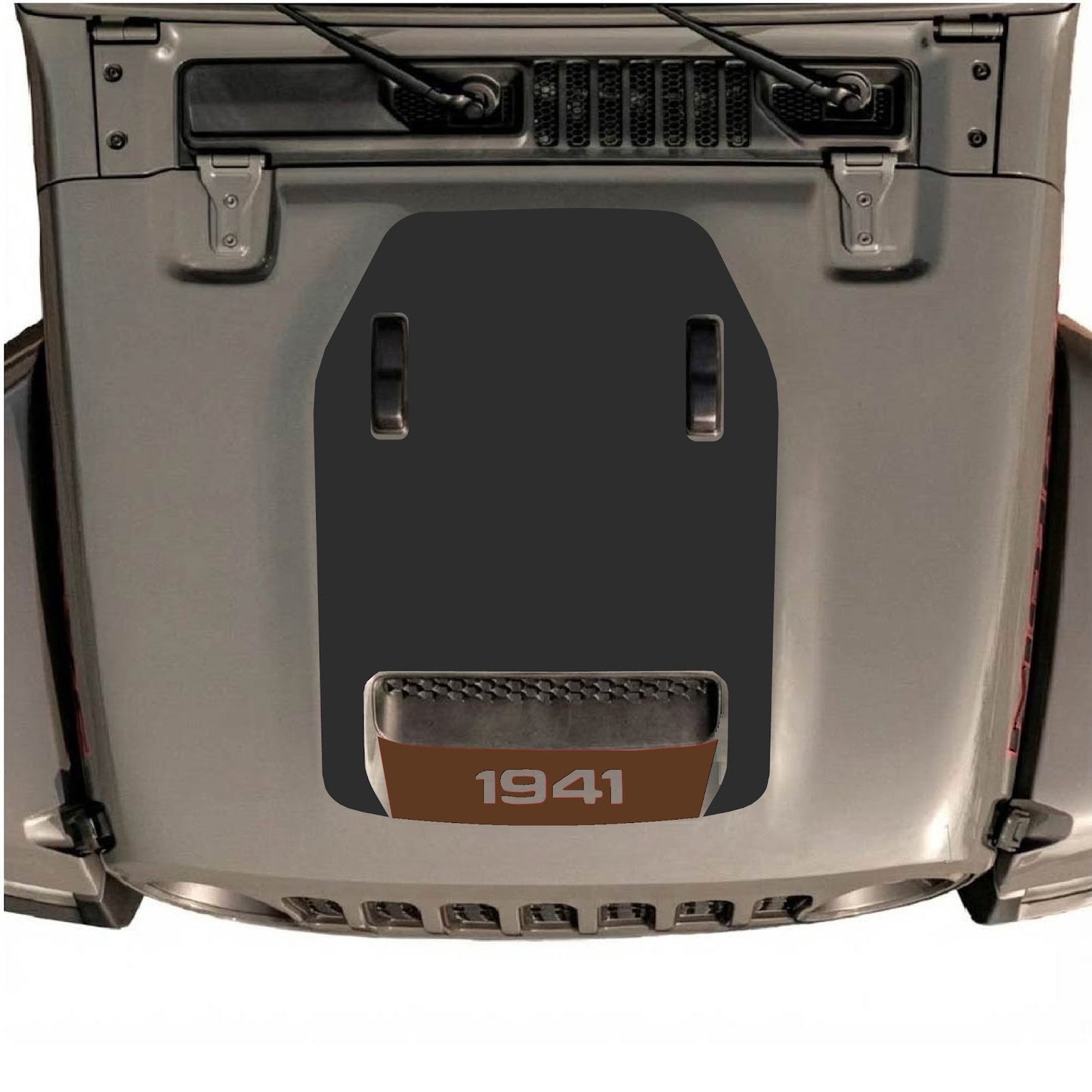 CarCode hood decal for Jeep Wrangler JL/JLU Rubicon 392 and Gladiator Mojave 2020-2026, stylish logo design on vehicle hood