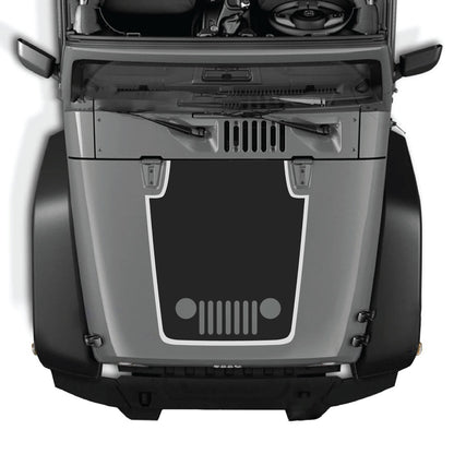 CarCode hood decal for Jeep Wrangler JK/JKU 2007-2018, Style #80, featuring bold graphic design on the vehicle's hood.