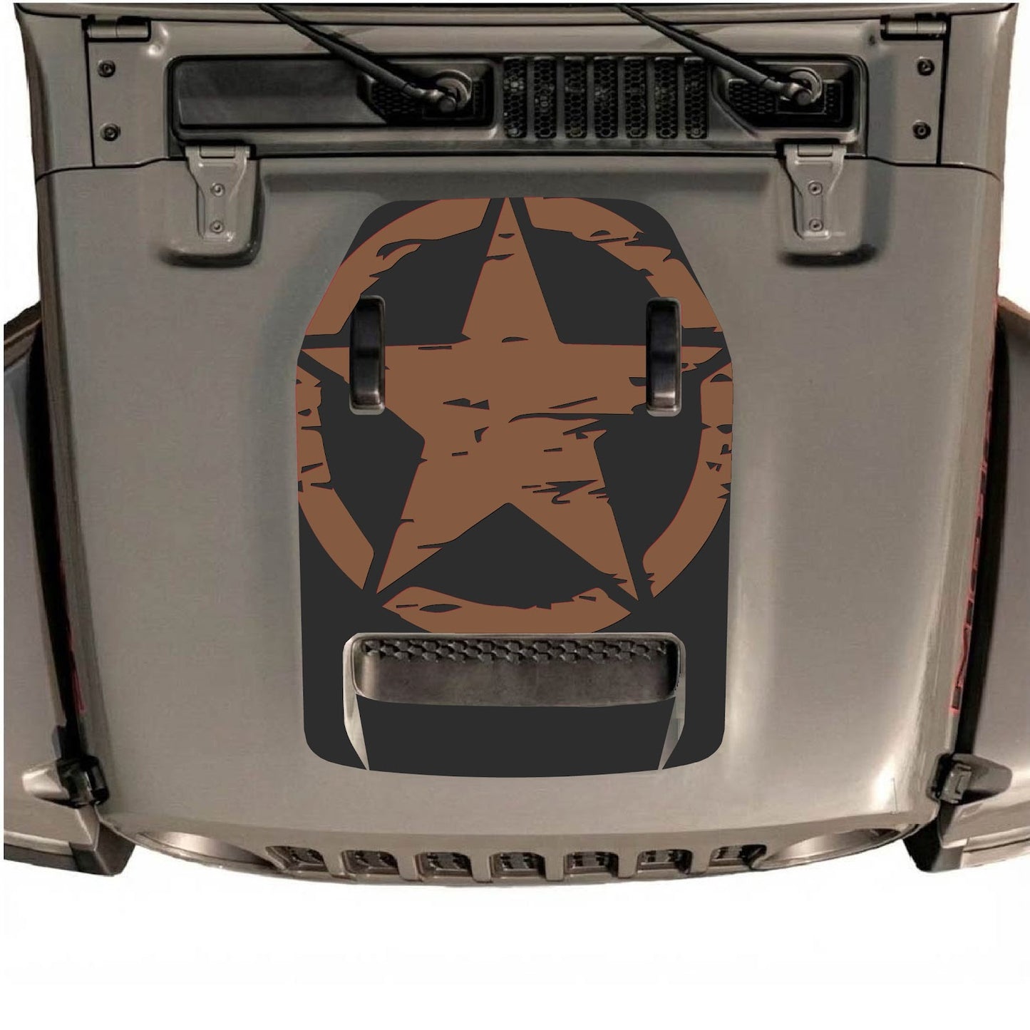 CarCode hood decal for Jeep Wrangler JL/JLU Rubicon 392 and Gladiator Mojave 2020-2026, style #36, shown on vehicle hood.