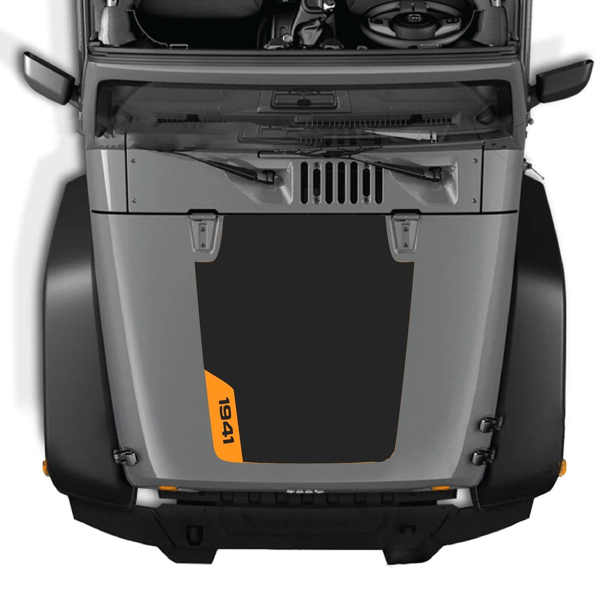 Jeep Wrangler JK/JKU hood decal by CarCode, style #37, featuring bold graphic design on the vehicle's hood.