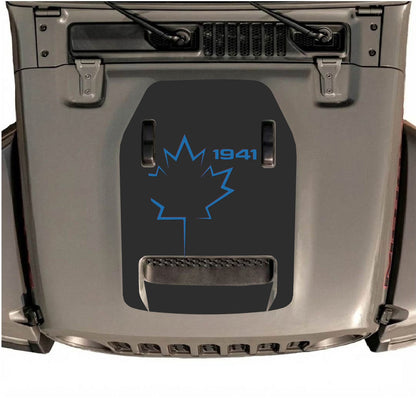 CarCode hood decal for Jeep Wrangler JL/JLU Rubicon 392 and JT Gladiator Mojave 2020-2026, style #22, shown on vehicle hood.