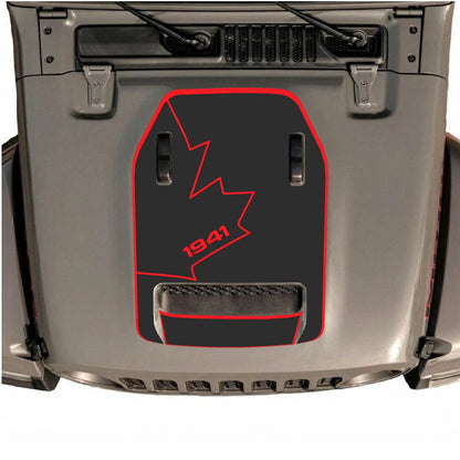 CarCode hood decal for Jeep Wrangler JL/JLU Rubicon 392 and JT Gladiator Mojave 2020-2026, style #25, shown on vehicle hood.