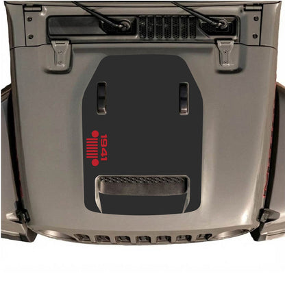 CarCode hood decal for Jeep Wrangler JL/JLU Rubicon 392 and JT Gladiator Mojave 2020-2026, style #52, shown on vehicle hood.