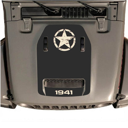 Autocollant de capot CarCode pour Jeep Wrangler JL/JLU Rubicon 392 et Gladiator Mojave 2020-2026, design élégant sur le capot du véhicule.