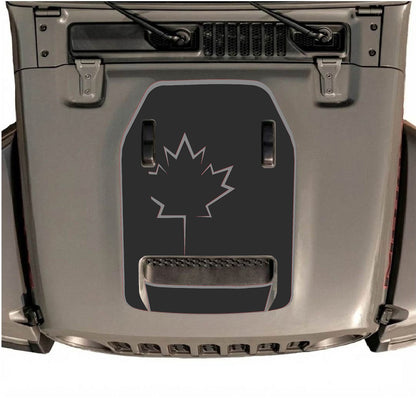 CarCode hood decal for Jeep Wrangler JL/JLU Rubicon 392 and JT Gladiator Mojave 2020-2026, style #23, black graphic design.