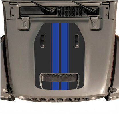 CarCode style 12 hood decal for Jeep Wrangler JL/JLU Rubicon 392 and JT Gladiator Mojave, black design on vehicle hood