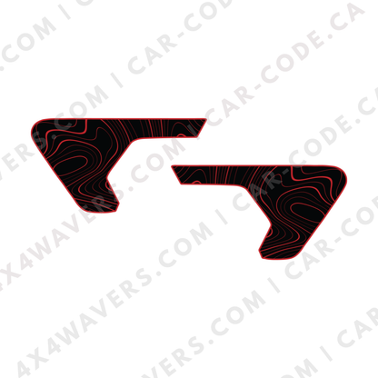 CARCODE Fender Insert Decal/Sticker - Topographic Graphic Kit - For Jeep Wrangler/Gladiator JL/JLU/JT 2018+ - Premium Vinyl