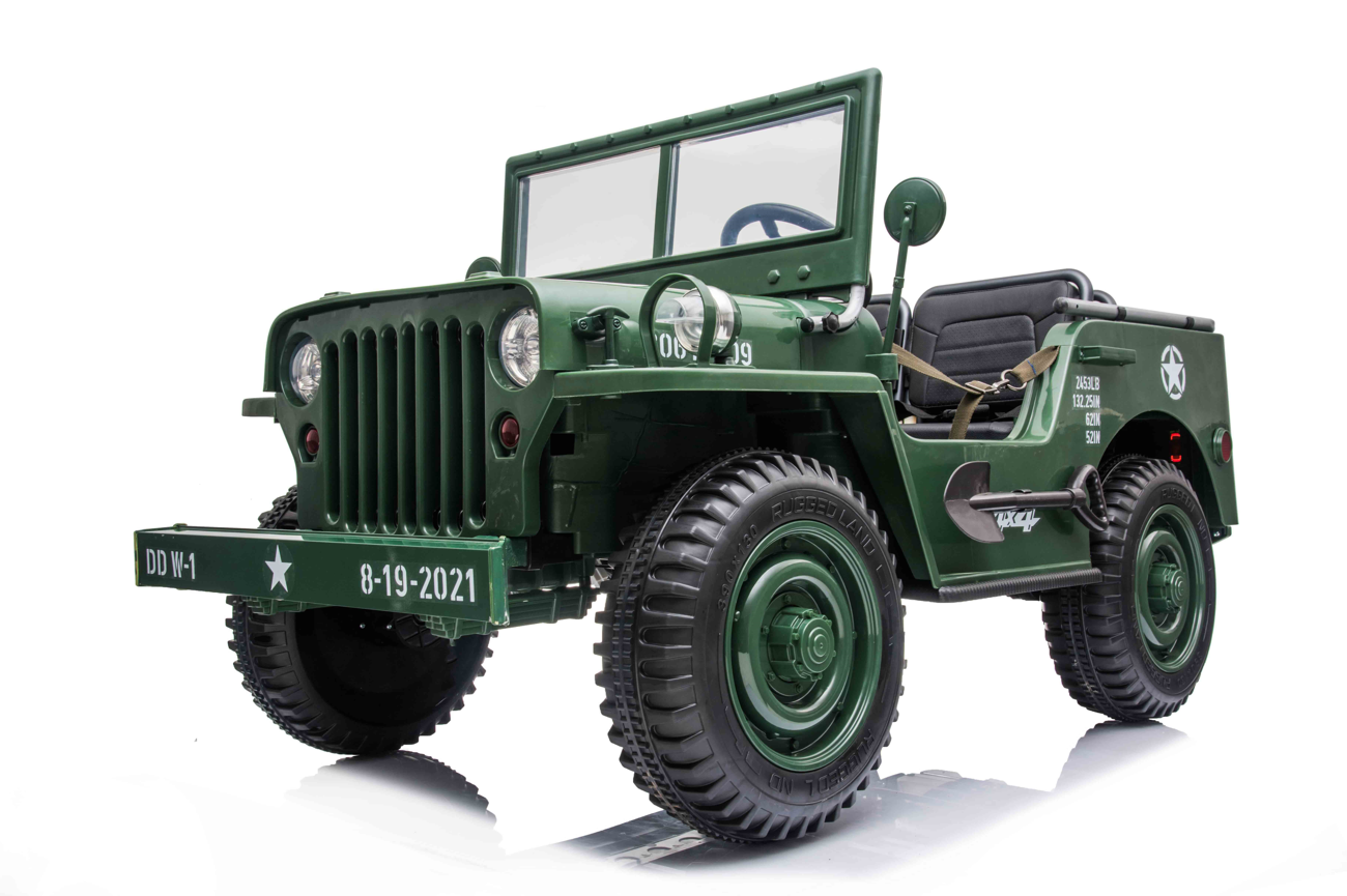 24V Army Jeep Truck 3 Seater DELUXE Kids Ride On Car with Remote Control