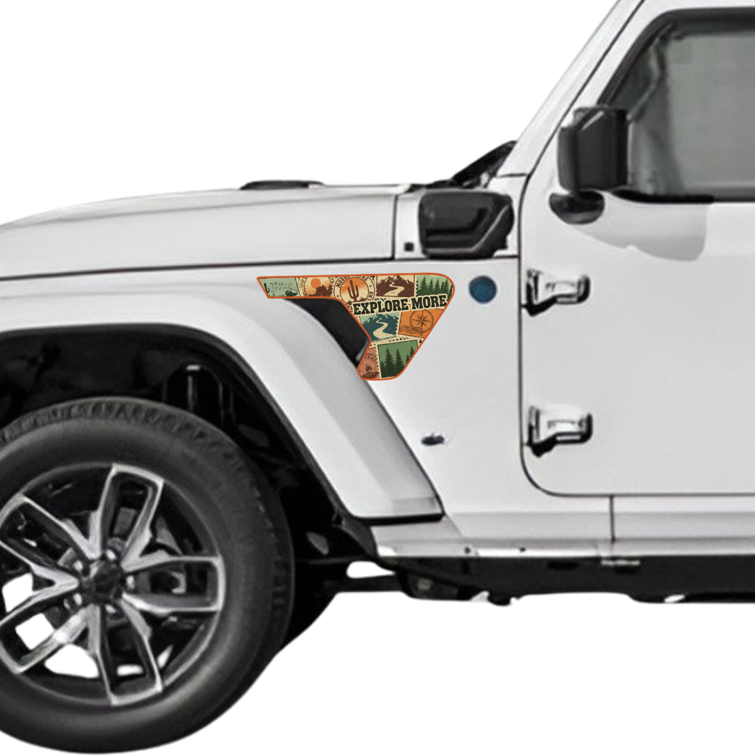 CARCODE Fender Insert Decal/Sticker - Country Graphic Kit - For Jeep Wrangler/Gladiator JL/JLU/JT 2018+ - Premium Vinyl