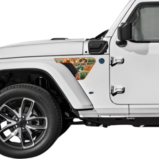 CARCODE Fender Insert Decal/Sticker - Country Graphic Kit - For Jeep Wrangler/Gladiator JL/JLU/JT 2018+ - Premium Vinyl